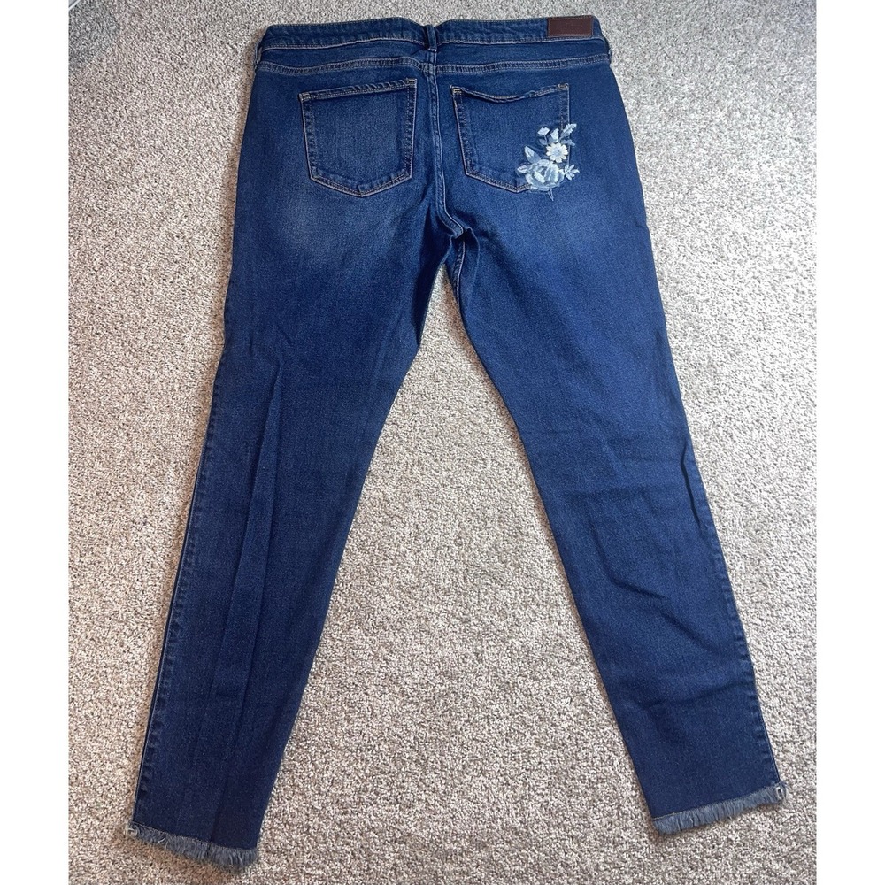 Hollister Womens Super Skinny Embroidered Raw Hem Jeans Vtg Stretch Sz 15R 32x30 - Picture 2 of 8